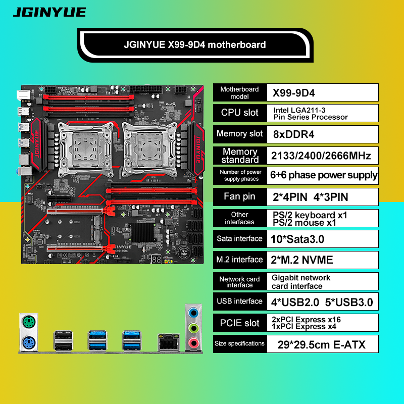 JGINYUE X99‑9D4 Dual LGA2011‑3 - Ecc Ram Server review and price